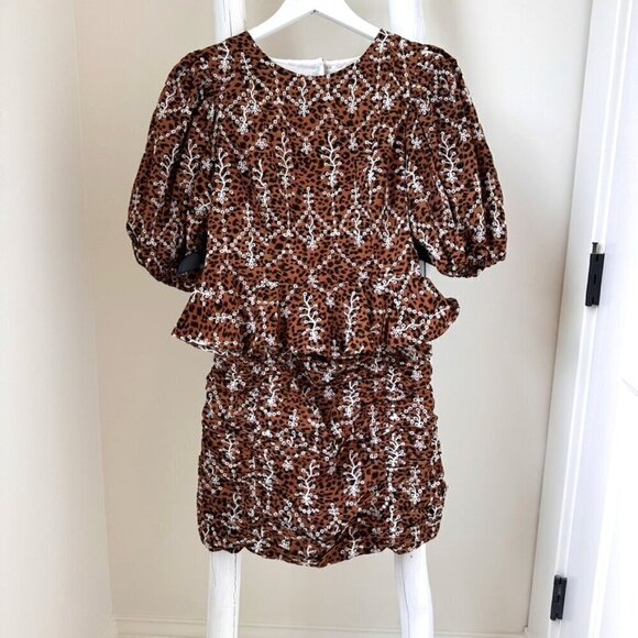 Free the Roses Brown Black White Eyelet Skirt and Top Set SZ Small - Picture 1 of 16